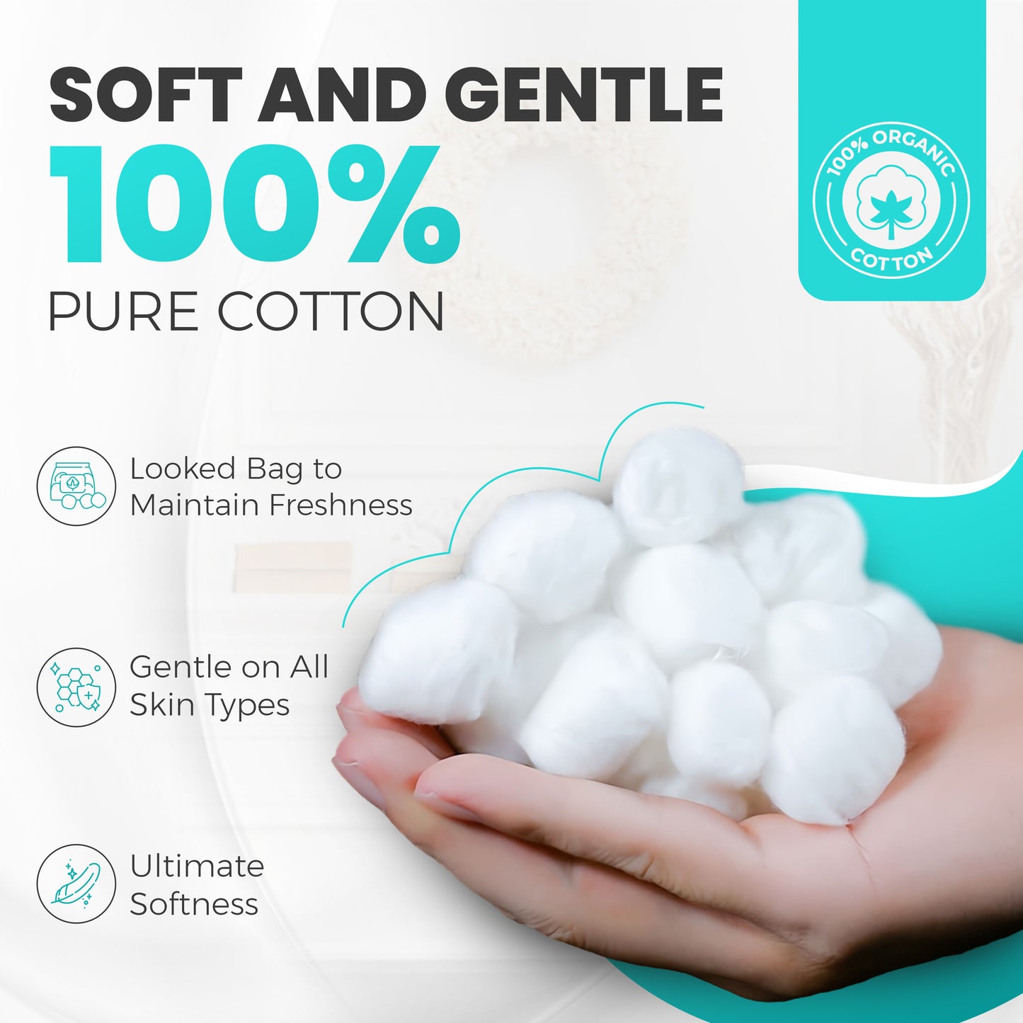 Cotton Balls Medium-Size 100% Cotton Balls, 1000 Count