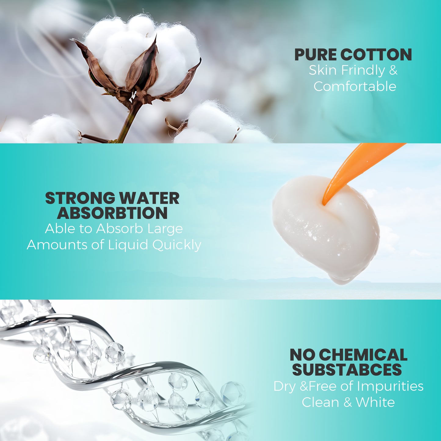 Cotton Balls Medium-Size 100% Cotton Balls, 1000 Count
