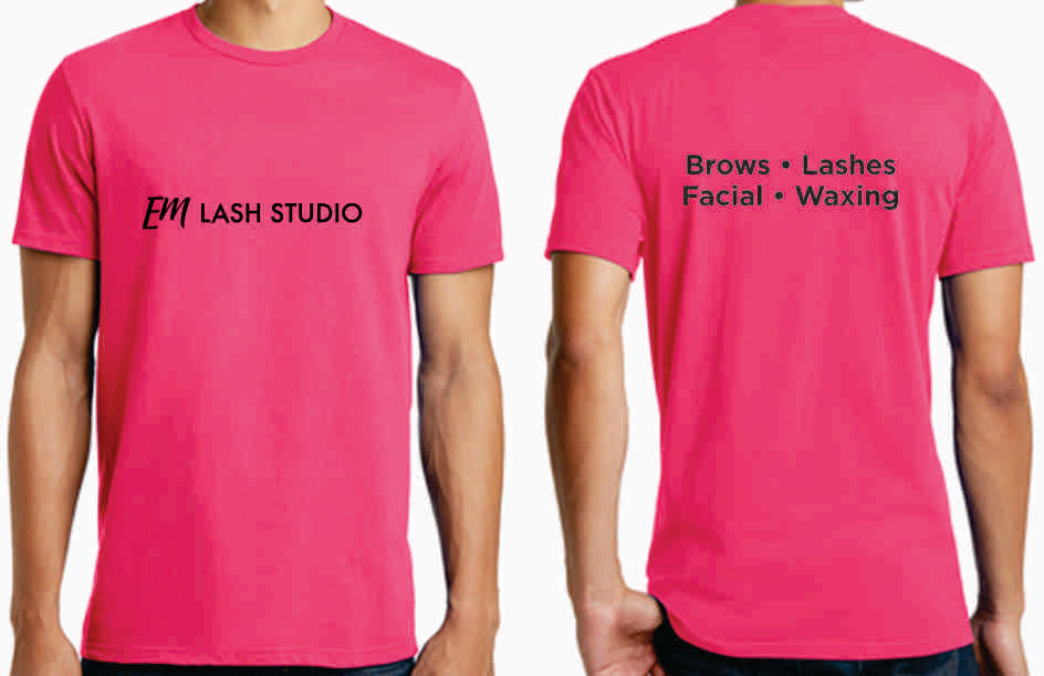 T-Shirt Pink Brows, Lashes, Facial, Waxing. Large