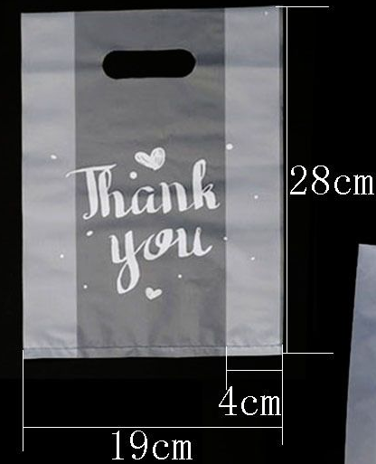 Thank You Plastic Gift Bag Bread Storage Shopping Bag with Handle Party Wedding Plastic Candy Cake Wrapping Bags