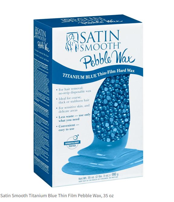 Satin Smooth Titanium Blue Thin Film Pebble Wax, 35 oz