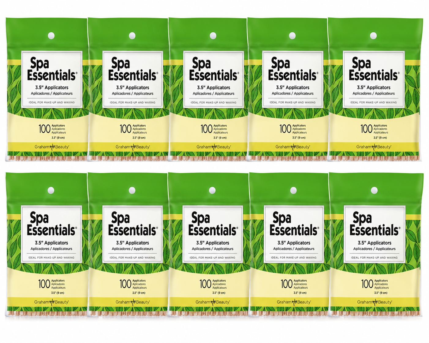 Spa Essentials 3.5" Eye/Lip Applicators, 100 Pack (10 PACK)