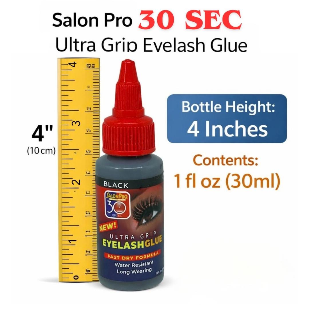 SALON PRO 30 SEC® ULTRA GRIP EYELASH GLUE (Eyelash Glue - Black 1oz) 3 PACK