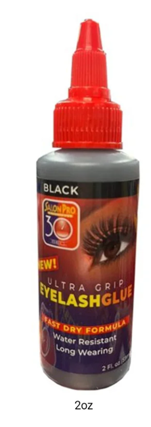 Salon Pro 30 Second Eyelash Glue for Strip Lashes, Black, 2 Fl. oz 1 pack